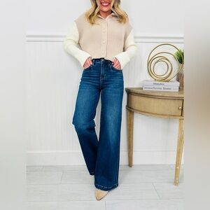 MoCo Boutique With You In Mind Wide Leg Tummy Control Jeans NEW 11/30 29” inseam